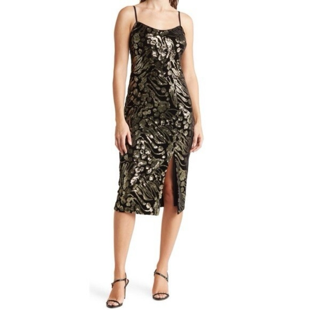 Dress the Population midi sequin velvet dress